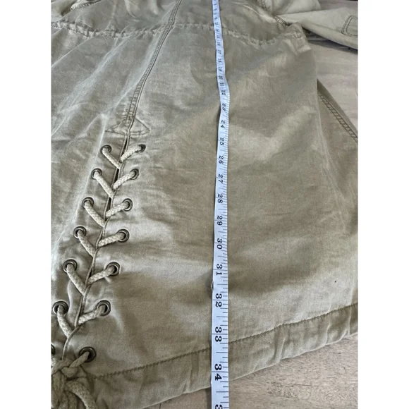 Free People We The Free khaki utility parka jacket Removable Fur Collar Liner M - Picture 12 of 12